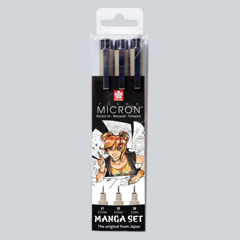 Papier-Set Manga A5 mit 3 Stiften