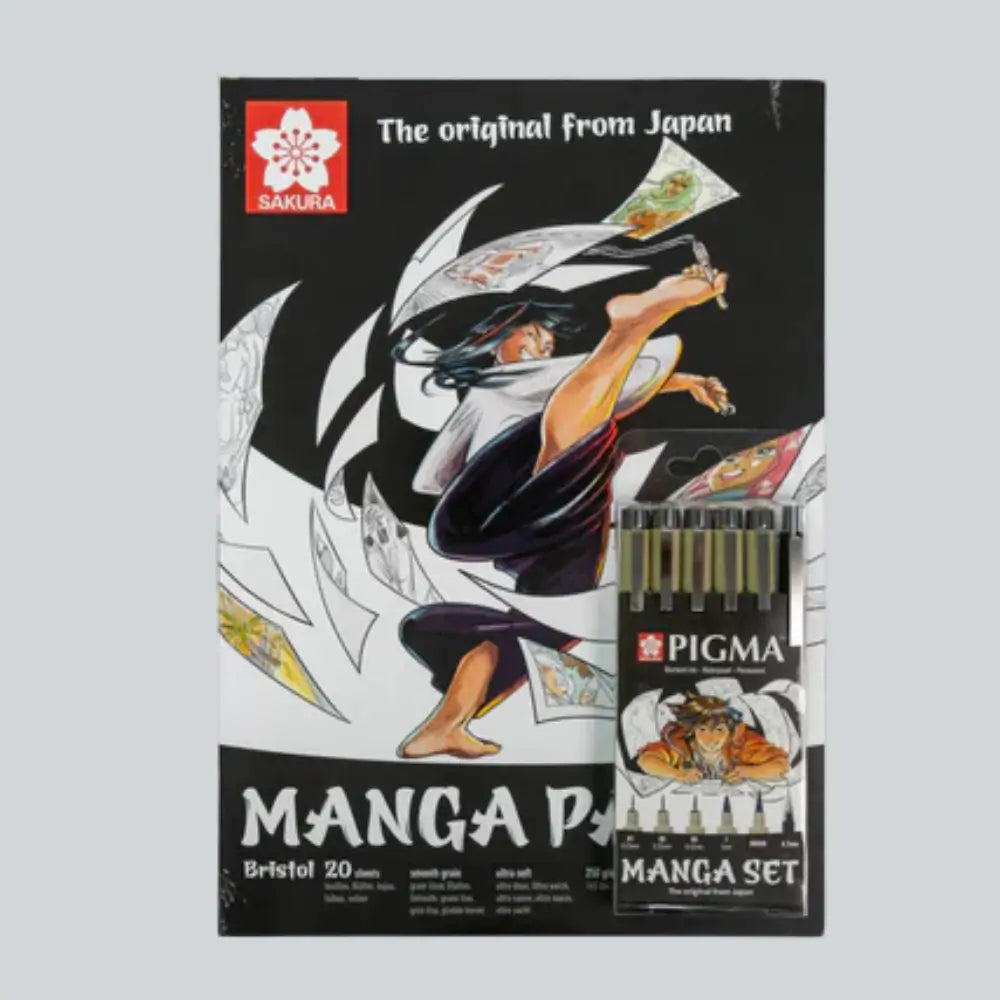 Papier-Set Manga A4 mit 6 Stiften