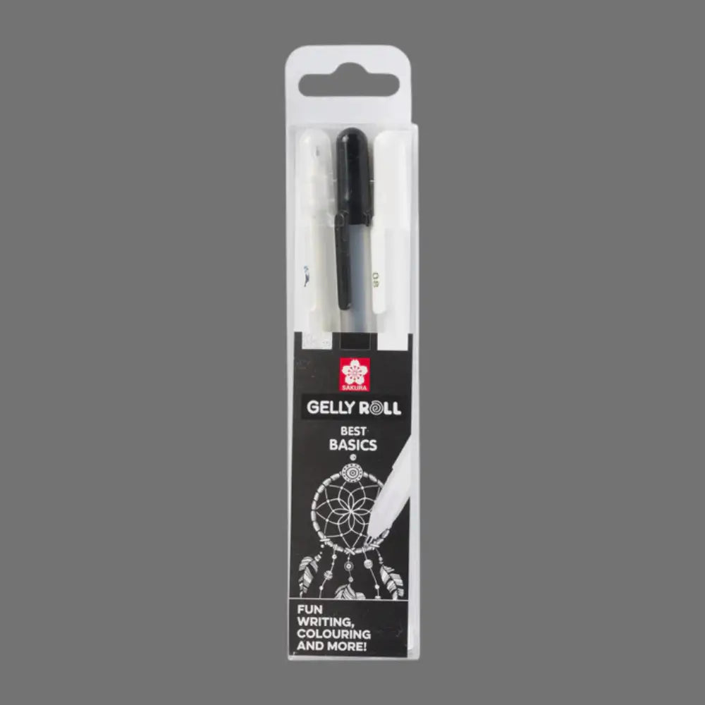 Gelly Roll, 3er-Set (Transparent, Schwarz, Weiss)